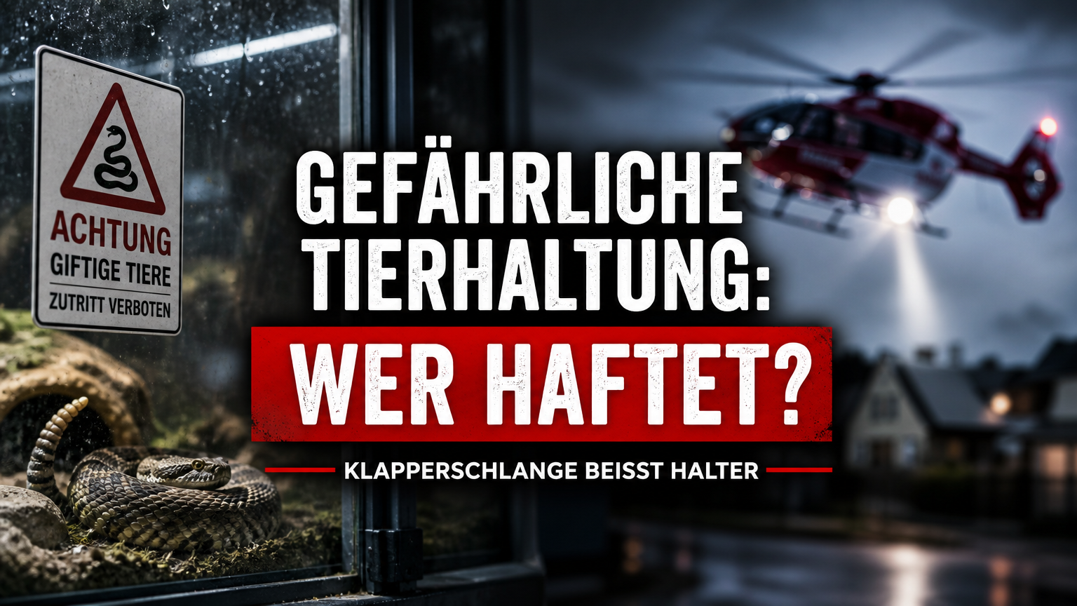 Ein Rettungshubschrauber über einem Wohngebiet nach einem lebensgefährlichen Klapperschlangenbiss in Melle.