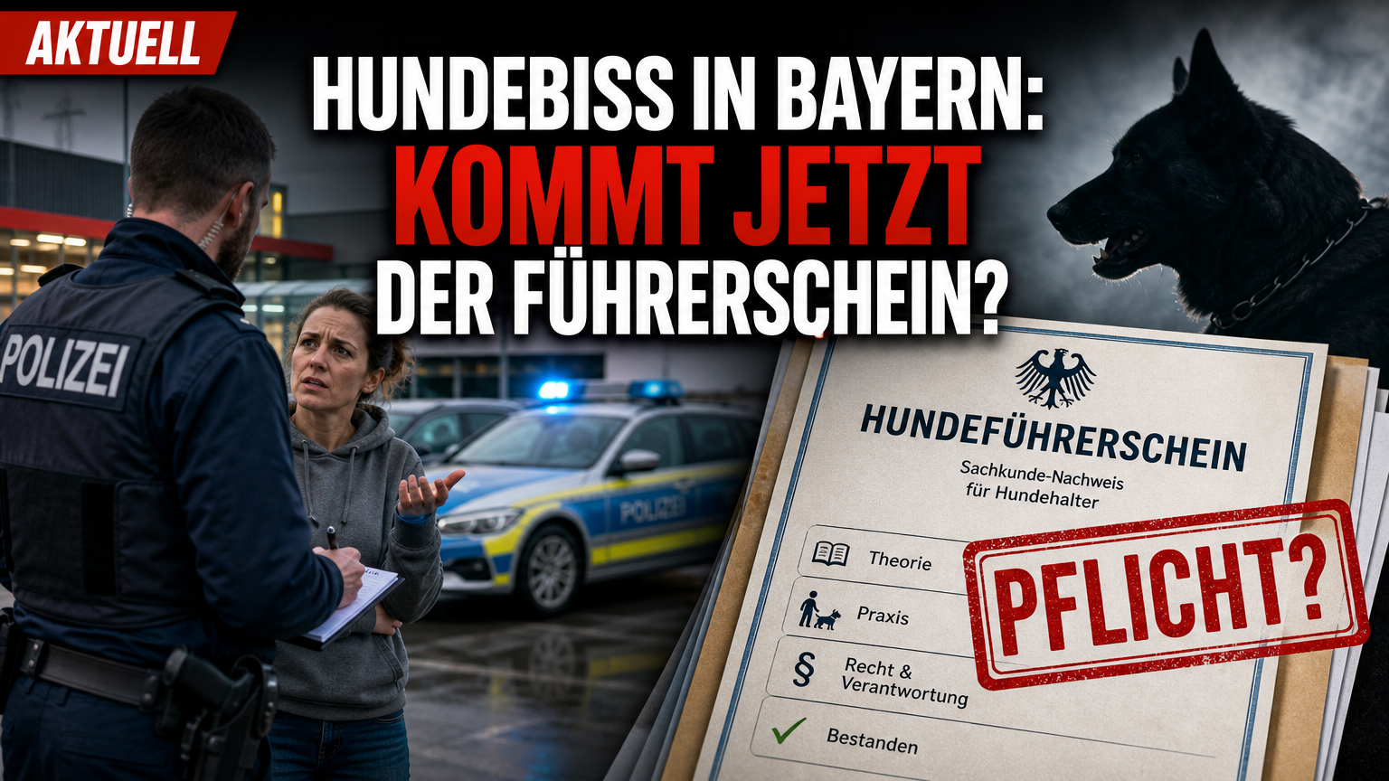 Polizeiliche Ermittlungen nach einem Beißvorfall in Untersteinach und die Debatte um den Hundeführerschein Bayern.
