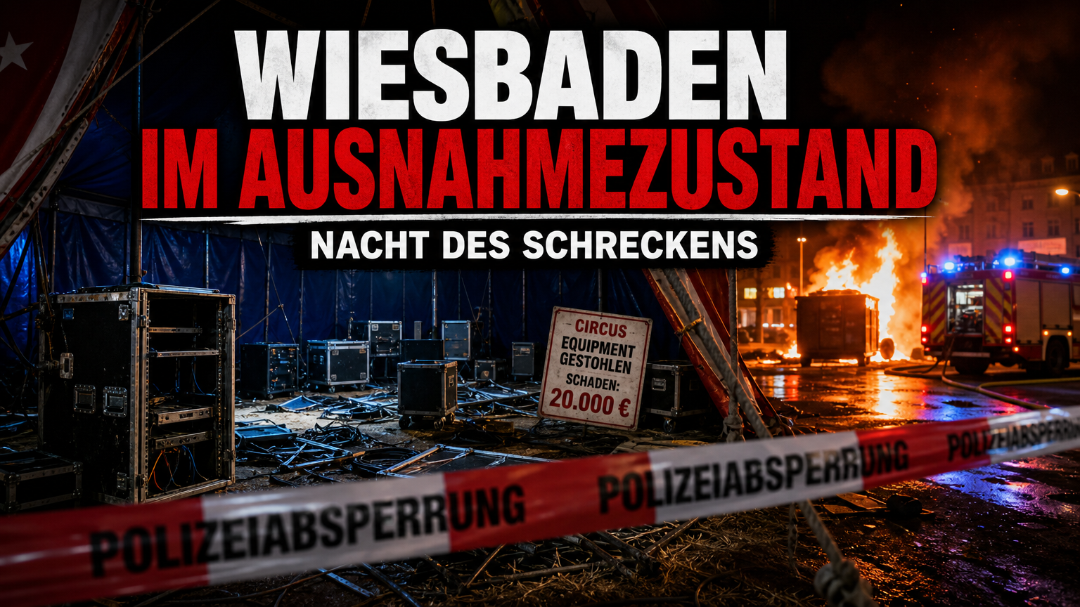 Polizeieinsätze in Wiesbaden: Absperrung an einem Tatort nach Einbrüchen und Brandstiftungen in der Stadt.