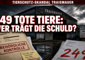 VGT Vorwürfe Traismauer: Erneut schwere Vorwürfe gegen landwirtschaftlichen Betrieb 13 Behördliche Akten und Dokumente zur Untersuchung der Tierquälerei-Vorwürfe in Traismauer vor einer landwirtschaftlichen Halle.