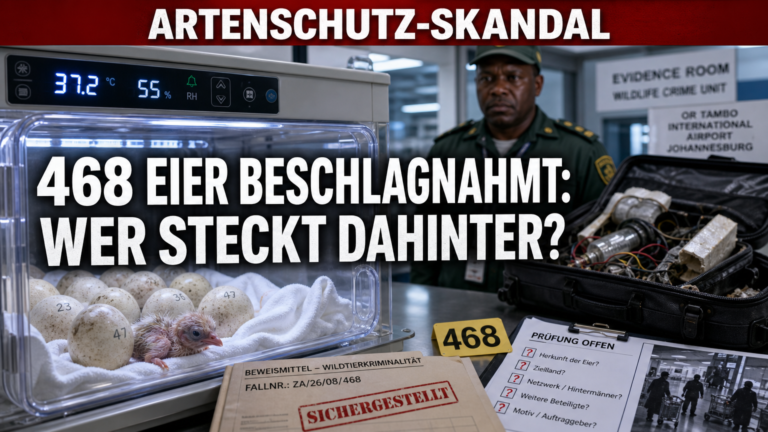 Ein Brutkasten mit geschlüpften Küken nach dem Papageieneier-Schmuggel am Flughafen Johannesburg
