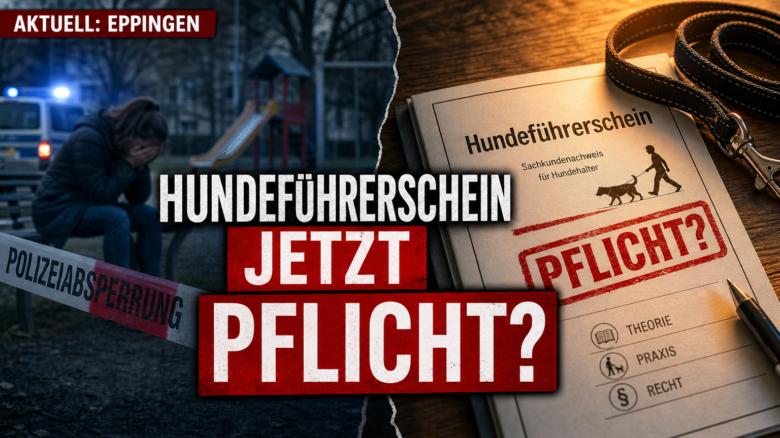 Eppingen-Elsenz: Freilaufender Hund tötet Artgenossen – PETA fordert Hundeführerschein 1 Ein Dokument zum Hundeführerschein Baden-Württemberg liegt neben einer Hundeleine als Symbol für die politische Debatte.