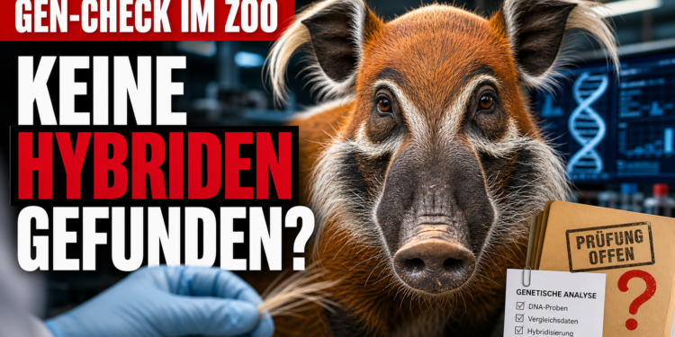 Zoo Hannover liefert Proben für Schweine-Studie: Keine Hinweise auf natürliche Hybriden 11 Ein Pinselohrschwein im Zoo Hannover während der nicht-invasiven Probengewinnung für eine Studie zur Pinselohrschweine Hybridisierung Hausschweine.