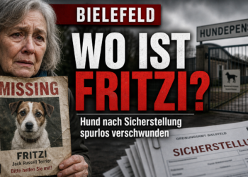 Die verzweifelte Besitzerin Luise Bader sucht nach dem beschlagnahmter Hund Fritzi in Bielefeld vermisst wird.