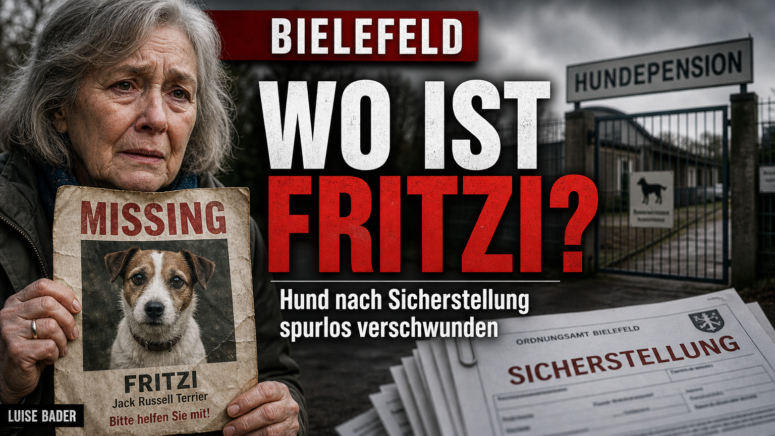 Bielefeld: Nach Sicherstellung wird Jack Russell Fritzi vermisst 1 Die verzweifelte Besitzerin Luise Bader sucht nach dem beschlagnahmter Hund Fritzi in Bielefeld vermisst wird.