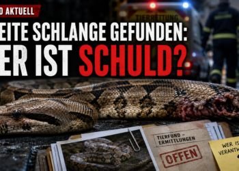 Eine verletzte, ausgesetzte Boa constrictor in Krefeld, die nach einem Fund durch Einsatzkräfte gesichert wird.