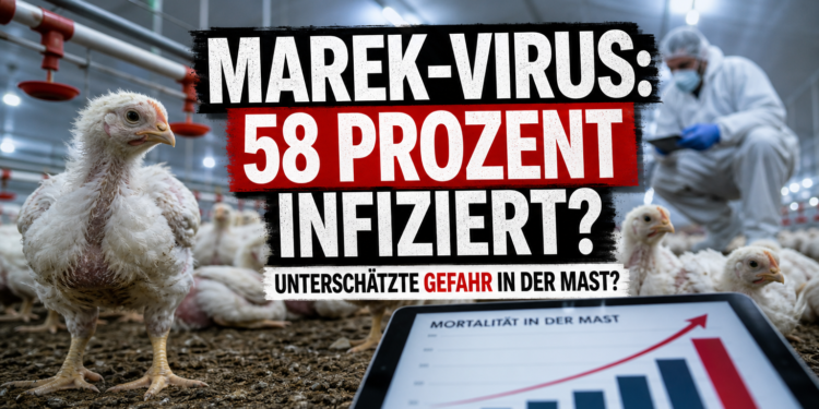 Marek-Virus in 58 Prozent der langsam wachsenden Hähnchenherden nachgewiesen 11 Ein Tierarzt untersucht eine Gruppe von Masthähnchen, bei denen das Marek-Virus in langsam wachsenden Masthähnchenherden nachgewiesen wurde.