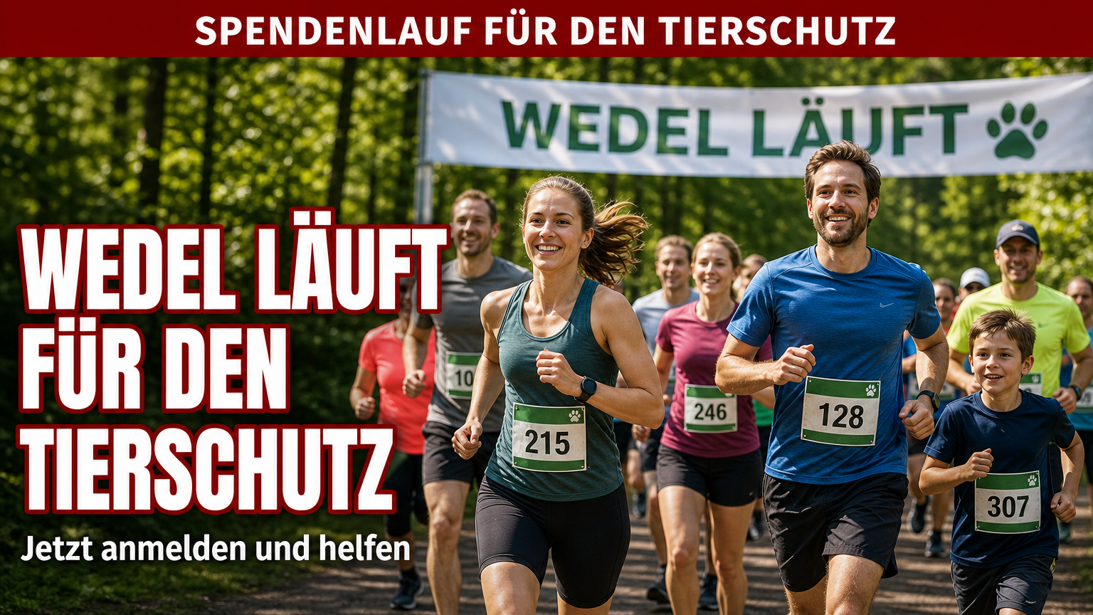 „Wedel läuft“: Spendenlauf des Wedeler TSV geht in die zweite Runde 1 Läufergruppe beim Spendenlauf des Wedeler TSV 2026 im Klövensteen für den Tierschutz