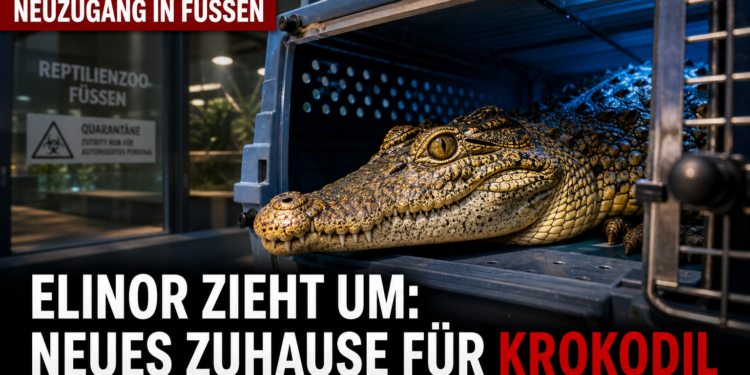 Nilkrokodil Elinor zieht von Genf nach Füssen – neue Anlage für bis zu vier Meter Körperlänge geplant 11 Das junge Nilkrokodil Elinor in Füssen während des Transports in einer speziellen Kiste.
