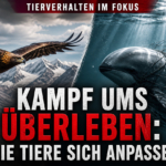 Ein Steinadler über den Alpen und ein Schweinswal in einem Stellnetz als Symbol für Tierverhalten und Artenschutzforschung.