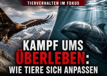 Steinadler bleiben länger im Revier – Schweinswal-Aufnahmen zeigen tödliche Gefahr durch Stellnetze 13 Ein Steinadler über den Alpen und ein Schweinswal in einem Stellnetz als Symbol für Tierverhalten und Artenschutzforschung.