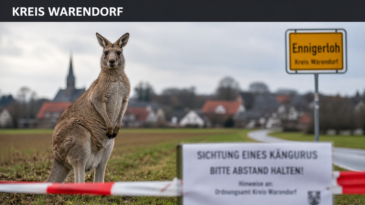 private Haltung exotischer Wildtiere: Ein Bennett-Känguru in einer ländlichen Umgebung im Kreis Warendorf verdeutlicht die Herausforderungen bei der privaten Haltung exotischer Wildtiere.