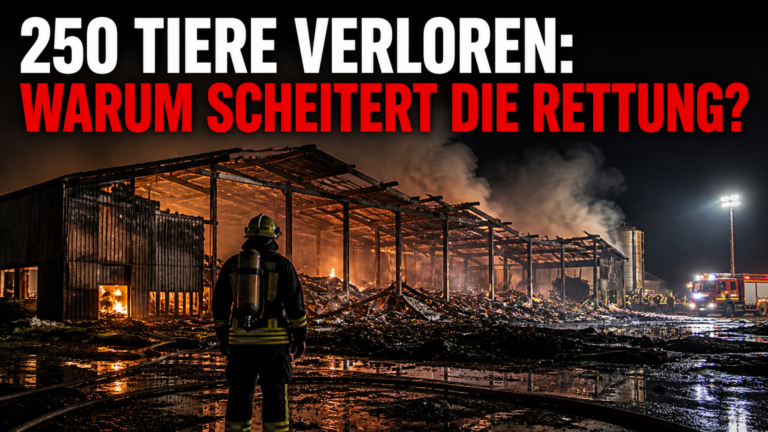 Einsatzkräfte vor den rauchenden Trümmern nach dem verheerenden Stallbrand in Palézieux.