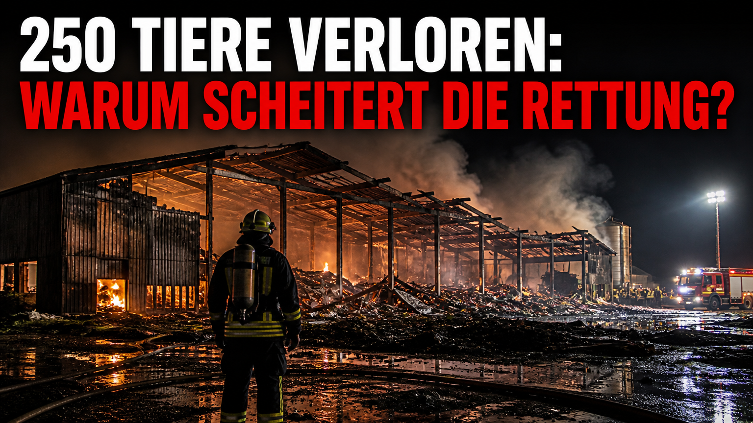 Stallbrand in Palézieux: Rund 250 Kälber sterben – Brandursache ungeklärt 1 Einsatzkräfte vor den rauchenden Trümmern nach dem verheerenden Stallbrand in Palézieux.