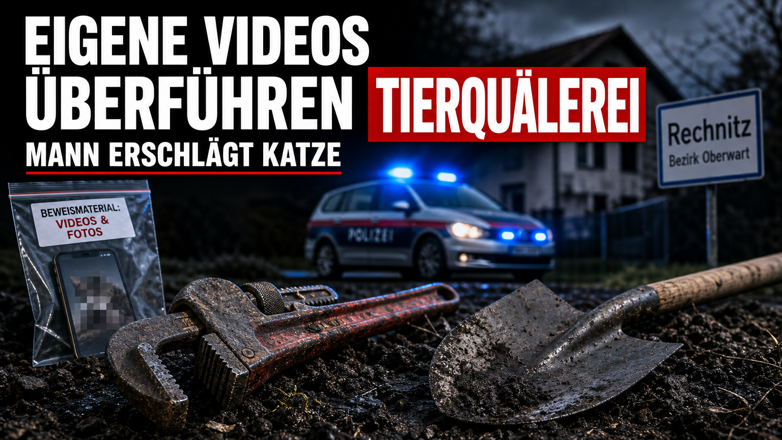 Rechnitz: 35-Jähriger soll Katze getötet haben; Untersuchungshaft angeordnet 1 Symbolische Darstellung der Ermittlungen zum Fall, bei dem eine Katze mit Rohrzange getötet in Rechnitz wurde.