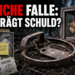 Habicht in Tellereisen bei Buchen: Ein rostiges Tellereisen in einem Wald bei Buchen, das als illegale Schlagfalle für einen Habicht in Verdacht steht.