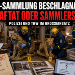 Polizeieinsatz Rheda-Wiedenbrück präparierte Tiere: Polizeieinsatz in Rheda-Wiedenbrück bei der Sicherstellung von präparierte Tiere durch Einsatzkräfte von Polizei und THW.
