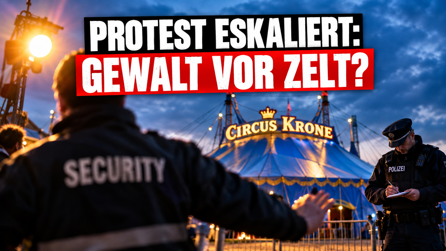 Polizeiliche Aufnahme der Auseinandersetzung beim Circus Krone Hamburg Tierschutzprotest auf dem Heiligengeistfeld.