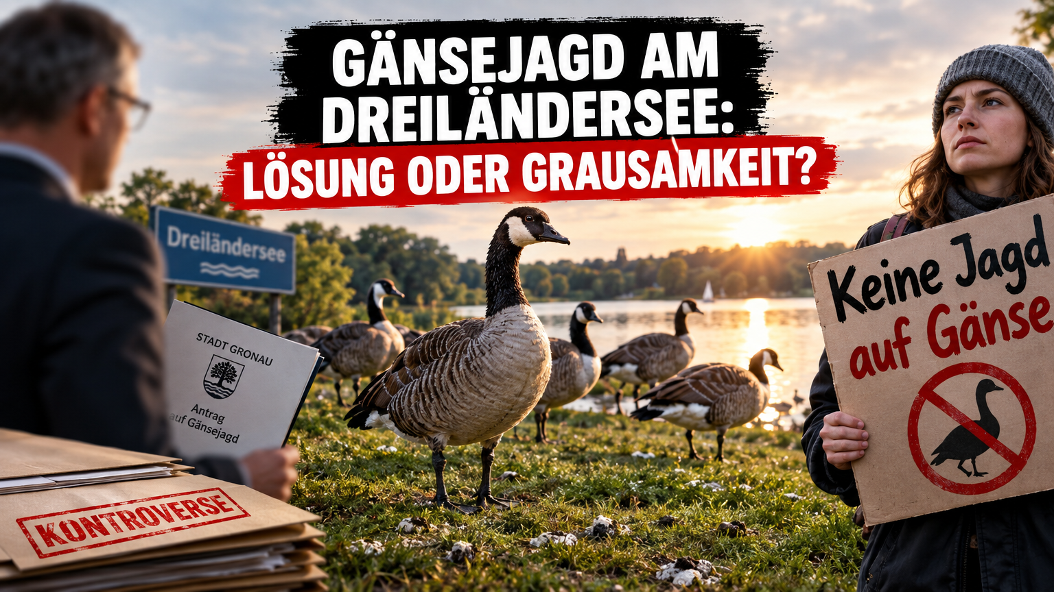 Kontroverse um die PETA Kritik an geplanter Wildgänse-Bejagung am Dreiländersee in Gronau