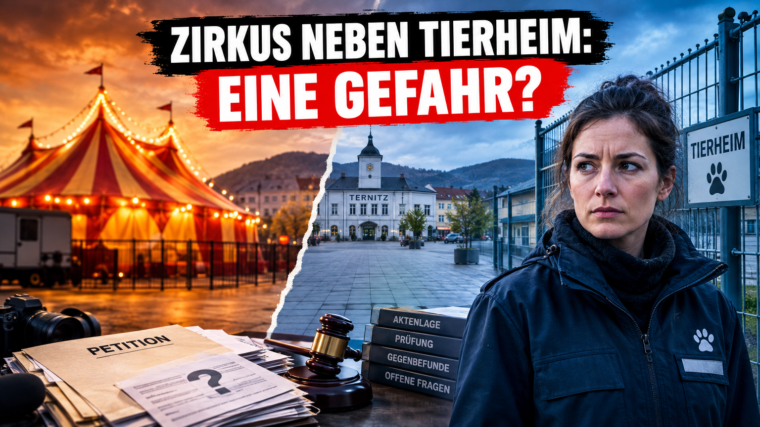 Konzeptionelle Darstellung der räumlichen Nähe von Zirkus und Tierheim in Ternitz auf dem Zirkusplatz.