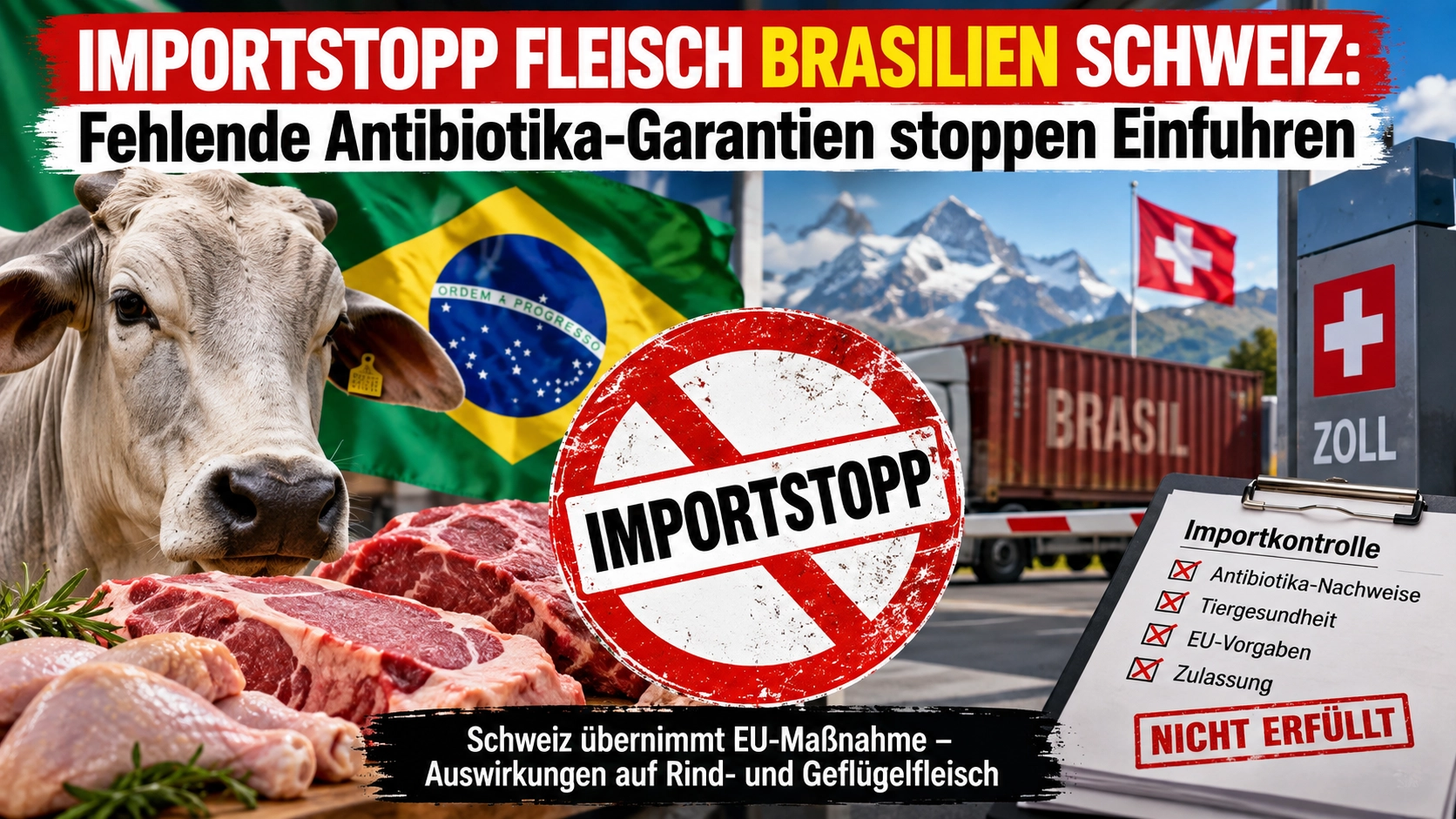 Importstopp Fleisch Brasilien Schweiz: Fehlende Antibiotika-Garantien stoppen Einfuhren