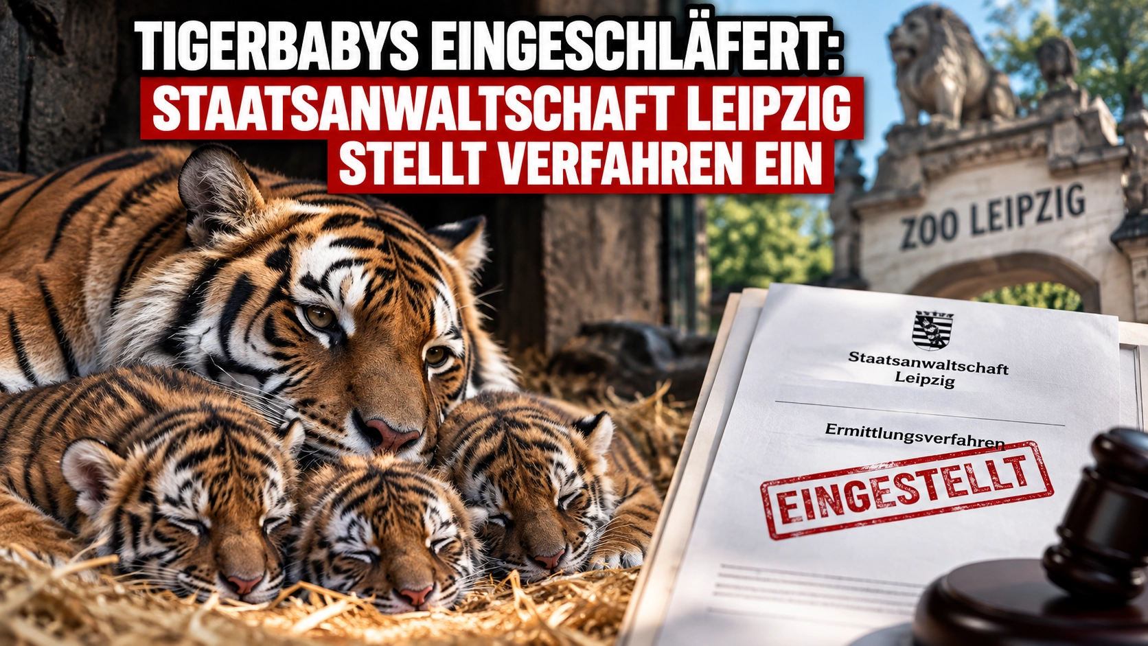 Tigerbabys eingeschläfert: Staatsanwaltschaft Leipzig stellt Verfahren gegen Zoo-Verantwortliche ein
