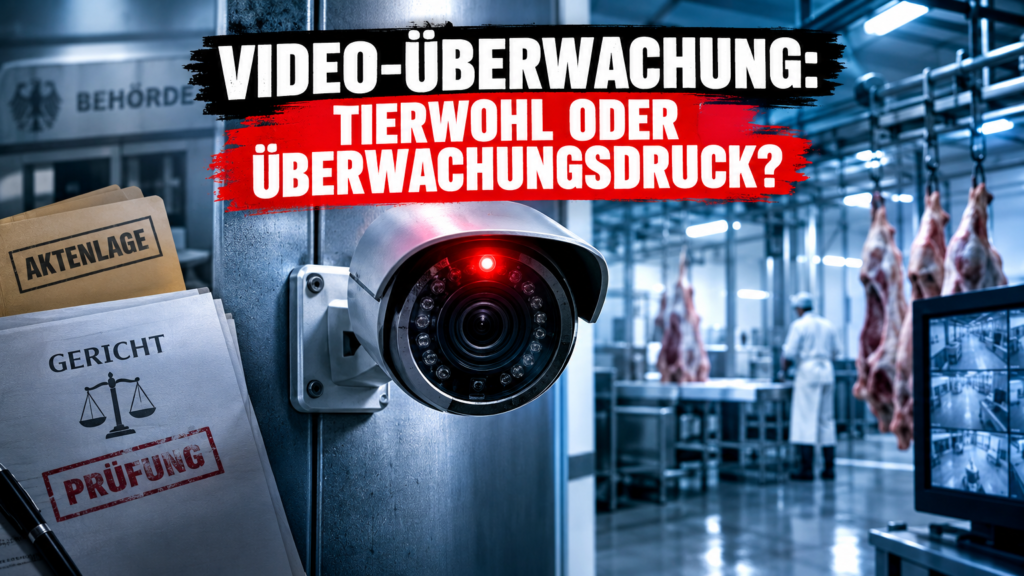 Eine moderne Überwachungskamera in einem Schlachthof zur Umsetzung der geplanten Videoüberwachung in Schlachthöfen.