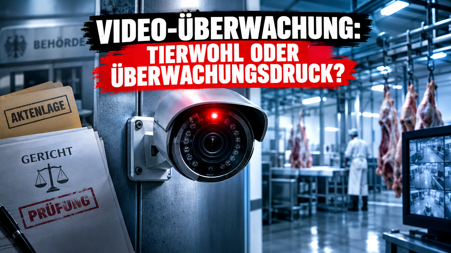 Geplante Videoüberwachung in Schlachthöfen: Große Betriebe im Fokus 1 Eine moderne Überwachungskamera in einem Schlachthof zur Umsetzung der geplanten Videoüberwachung in Schlachthöfen.