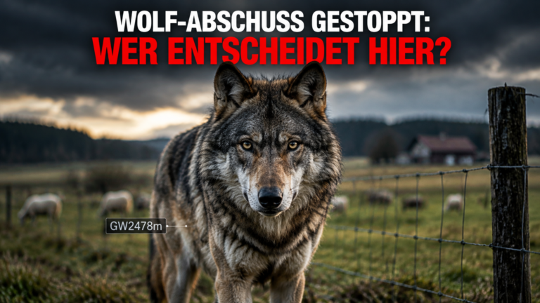 Gericht stoppt Abschussgenehmigung: Ein aufmerksamer Wolf GW2478m vor einem Weidezaun, nachdem ein Gericht die Abschussgenehmigung gestoppt hat.