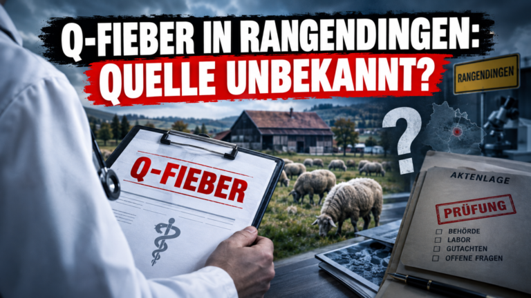 Medizinische Untersuchung zum Q-Fieber-Ausbruch im Zollernalbkreis mit Fokus auf die behördliche Dokumentation.