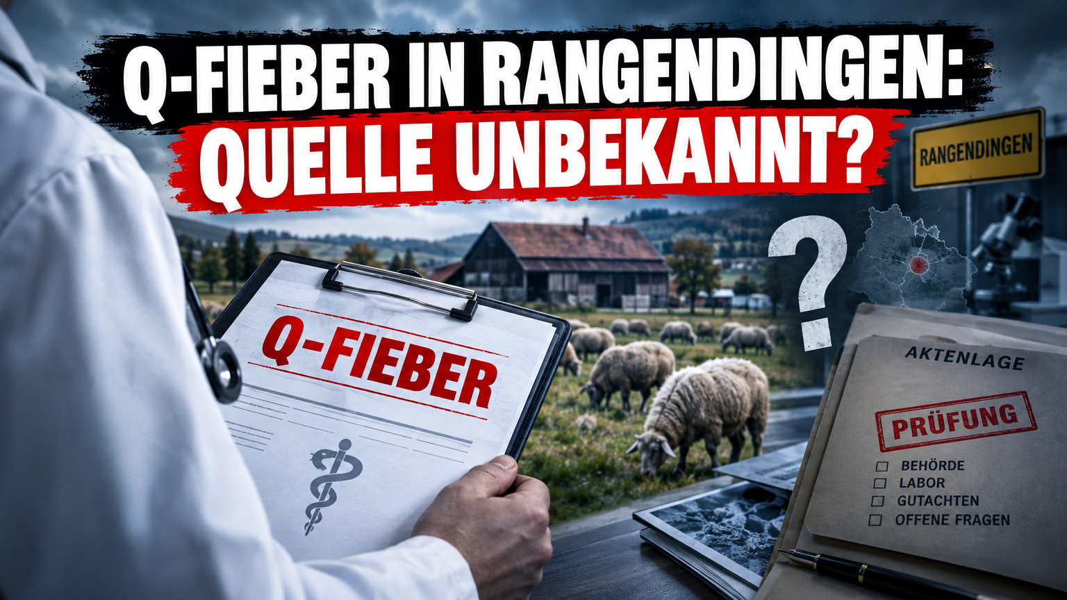 Medizinische Untersuchung zum Q-Fieber-Ausbruch im Zollernalbkreis mit Fokus auf die behördliche Dokumentation.