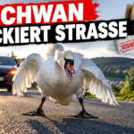 Ein Schwan blockiert Straße bei Gräfendorf und sorgt für eine gefährliche Verkehrssituation auf der Staatsstraße.