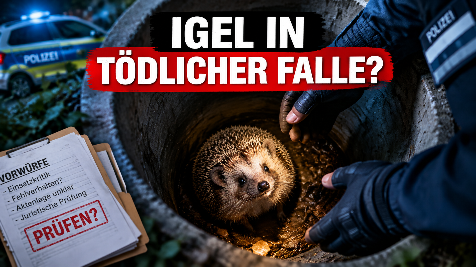 Polizei befreit stacheligen Spaziergänger: Die Kantonspolizei Thurgau befreit einen stacheligen Spaziergänger aus einem tiefen Schacht in Frauenfeld.