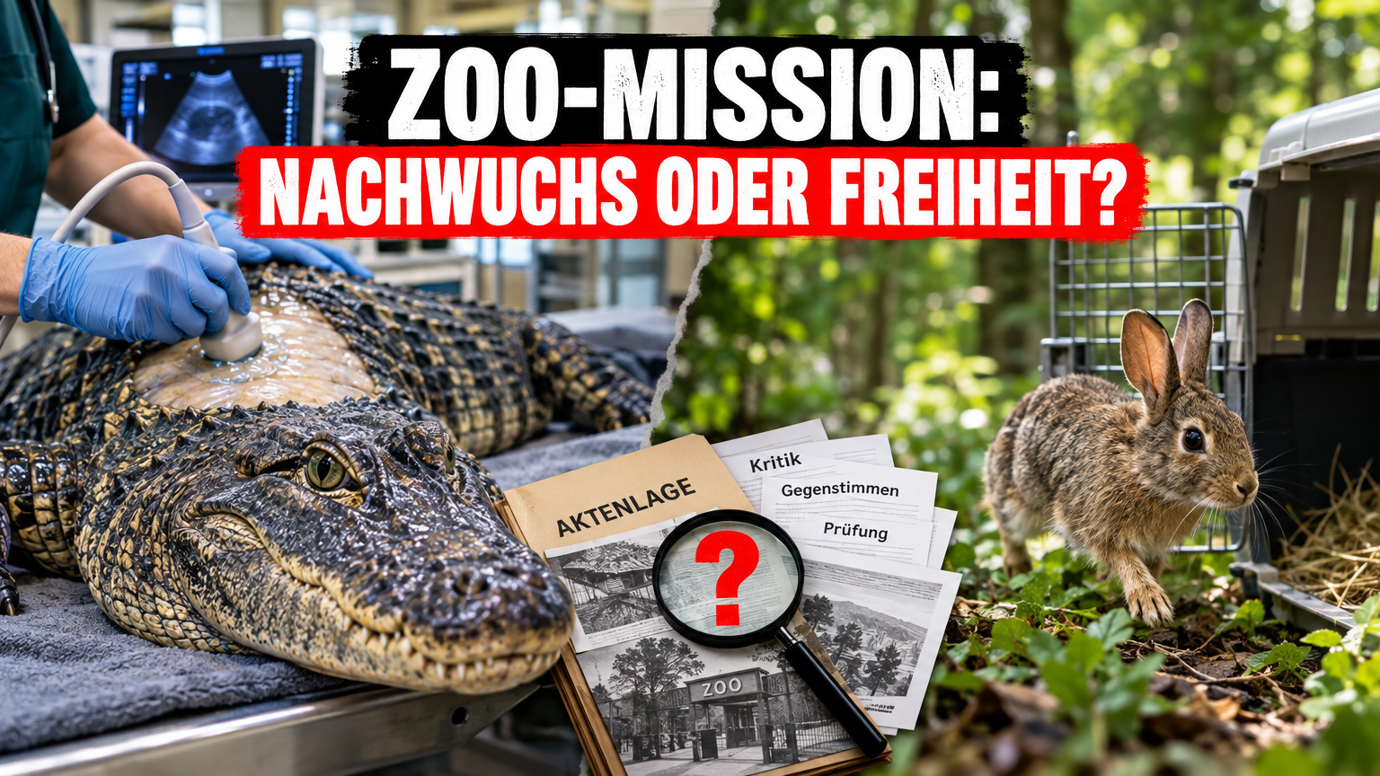 Ein Tierarzt untersucht einen China-Alligator im Bronx Zoo – Tierpark der Superlative, während im Queens Zoo ein Neuengland-Baumwollschwanzkaninchen ausgewildert wird.