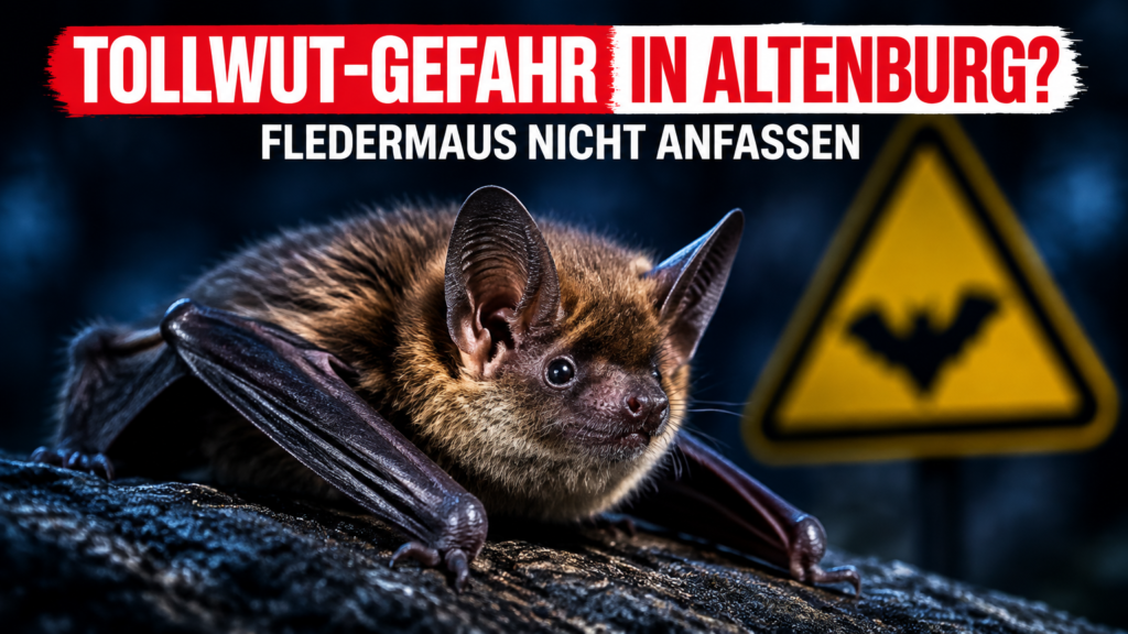 Eine Breitflügelfledermaus als Symbolbild für die Tollwut bei Fledermaus in Altenburg entdeckt.
