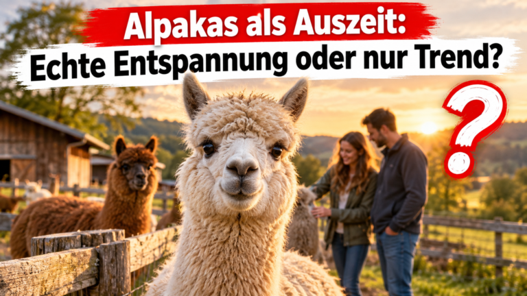 Ein freundliches Alpaka auf dem Alpaka-Hof in Schnabelwaid bei einer entspannten Begegnung mit der Familie.