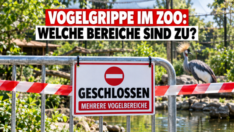 Ein geschlossenes Tor mit Hinweisschild im Kölner Zoo aufgrund der Vogelgrippe im Kölner Zoo.