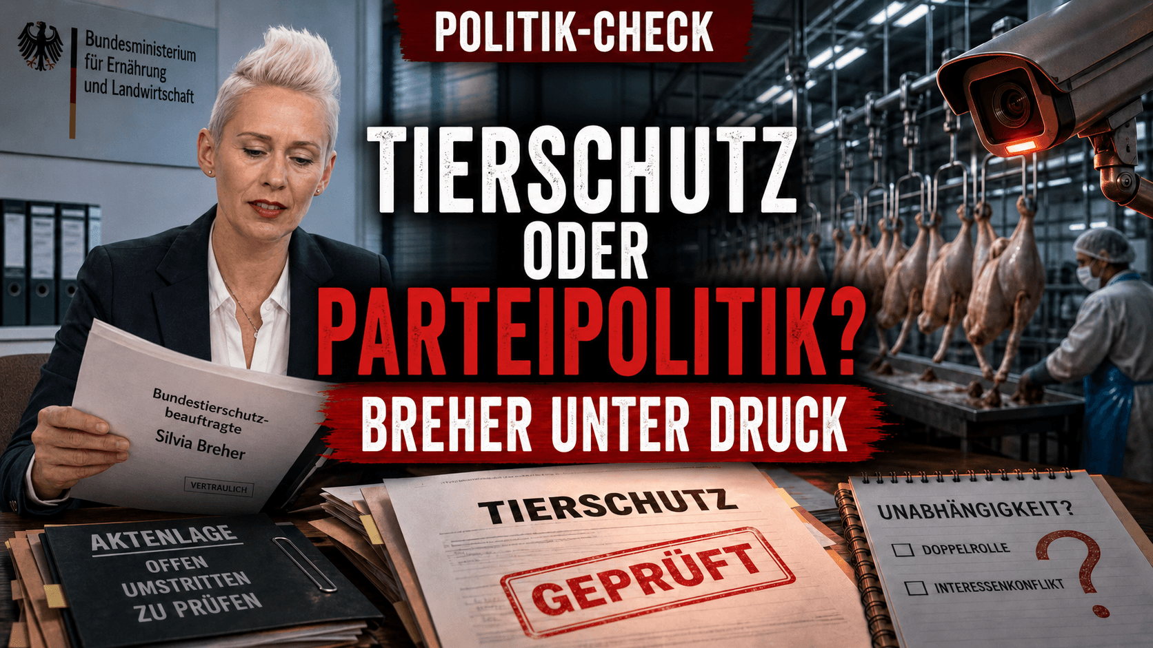 Silvia Breher Doppelrolle zwischen Tierschutzbeauftragter und Staatssekretärin vor dem Hintergrund einer Schlachthofüberwachung.