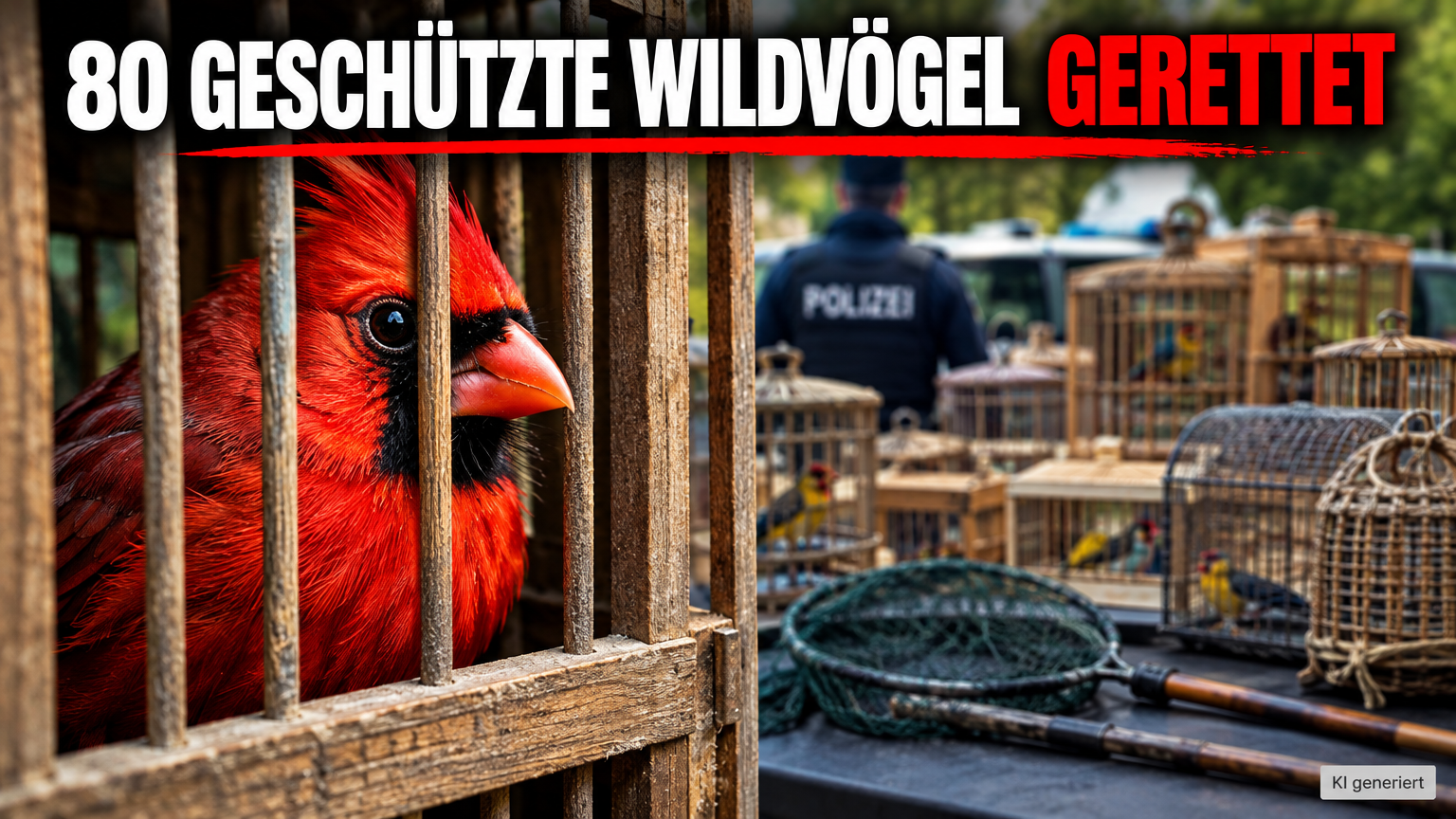 80 geschützte Wildvögel in Mendoza aus illegaler Gefangenschaft gerettet 1 Ein aus illegaler Gefangenschaft befreiter Vogel hinter Gitterstäben symbolisiert die Rettung von 80 geschützte Wildvögel in Mendoza.