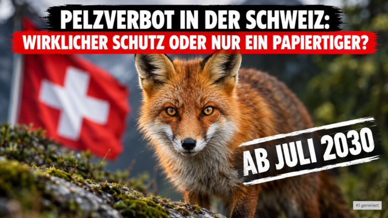 Ein wachsamer Fuchs im Wald als Symbol für das neue Pelzverbot Schweiz und die gesetzliche Regulierung von Pelzimporten.