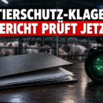 Anklage gegen Velener Landwirt wegen Verstößen gegen das Tierschutzgesetz: Symbolische Darstellung der Anklage gegen einen Velener Landwirt wegen Verstößen gegen das Tierschutzgesetz mit juristischen Unterlagen und Kameraausrüstung.