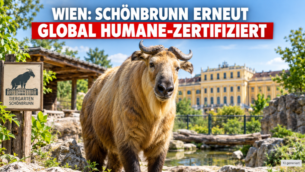 Tiergarten Schönbrunn erhält erneut Global-Humane-Zertifizierung: Ein Goldtakin in einer modernen Anlage, nachdem der Tiergarten Schönbrunn erneut die Global-Humane-Zertifizierung erhalten hat.