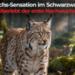 Luchsin Verena im Nationalpark Schwarzwald als Symbol für den erfolgreichen Luchsnachwuchs im Nordschwarzwald.