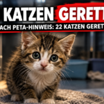 Illegale Katzenzucht in Berlin-Hellersdorf: Ein verängstigtes Kätzchen in einer Tierauffangstation nach der Rettung aus einer illegalen Katzenzucht in Berlin-Hellersdorf.