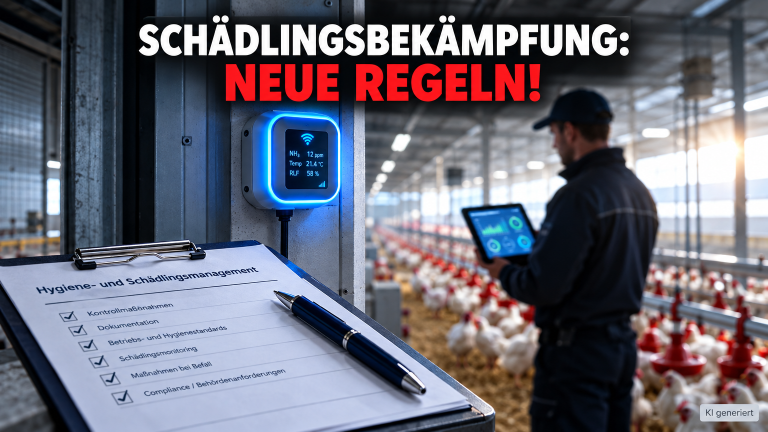 Professionelle Schädlingsbekämpfung im Geflügelstall durch digitales Monitoring und moderne Dokumentation