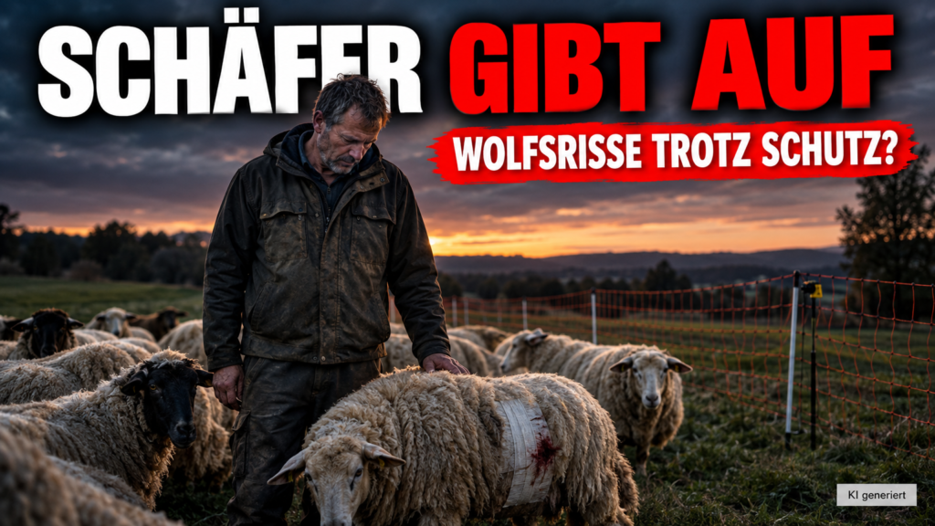 Schäfer Jürgen Vorländer steht nachdenklich bei seiner Herde, nachdem ein Schäfer gibt wegen Wolfsrissen auf.