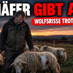 Schäfer Jürgen Vorländer steht nachdenklich bei seiner Herde, nachdem ein Schäfer gibt wegen Wolfsrissen auf.