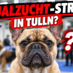 Ein Hund mit markanten Rassemerkmalen bei einer Hundeschau in Tulln, wo Qualzucht-Vorwürfe bei der Hundeschau in Tulln für Diskussionen sorgen.