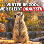 Ein Erdmännchen genießt die Wärmeplatten bei den Wintervorbereitungen im Frankfurter Zoo an einem sonnigen Herbsttag.