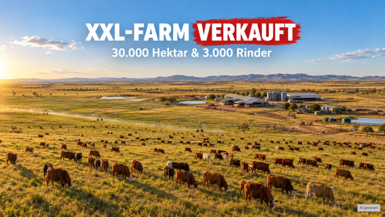 Weite Landschaft der Woodhouse Station, da eine XXL-Farm in Australien verkauft wurde.
